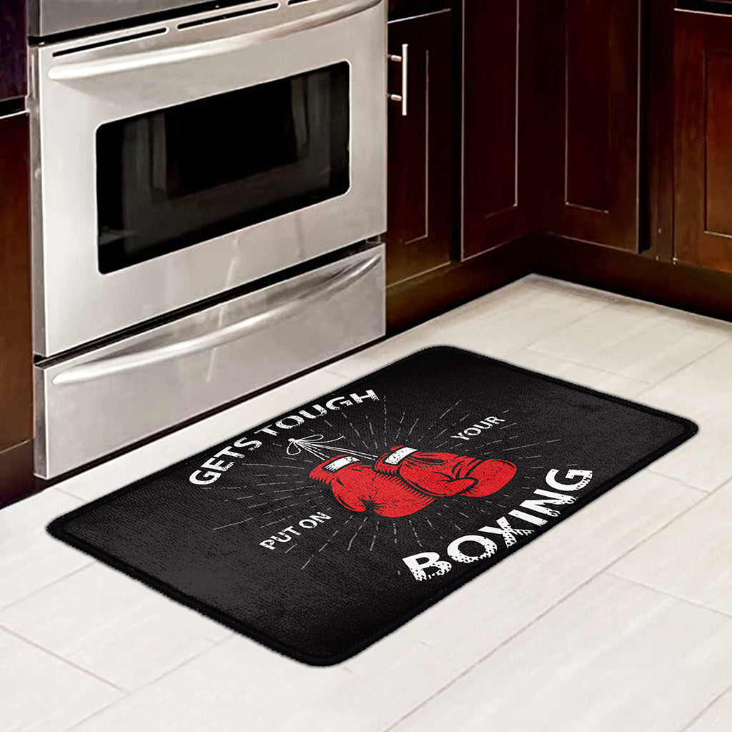 Put On Your Boxing Gloves Print Kitchen Mat