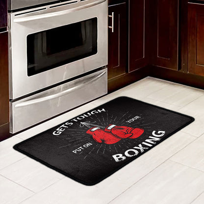 Put On Your Boxing Gloves Print Kitchen Mat