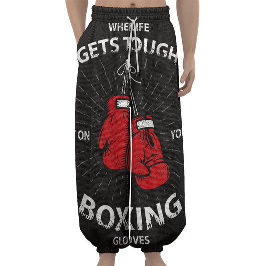 Put On Your Boxing Gloves Print Lantern Pants