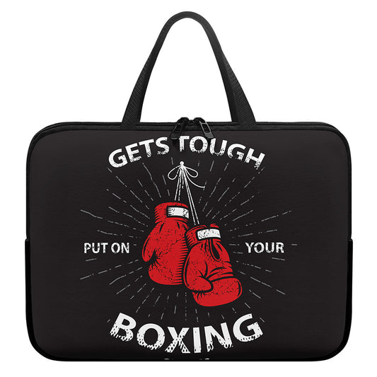 Put On Your Boxing Gloves Print Laptop Sleeve With Handle