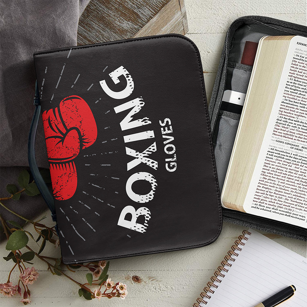 Put On Your Boxing Gloves Print Leather Bible Cover