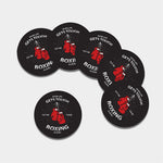 Put On Your Boxing Gloves Print Leather Coaster Set