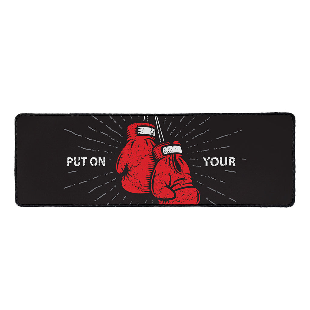 Put On Your Boxing Gloves Print Long Kitchen Mat