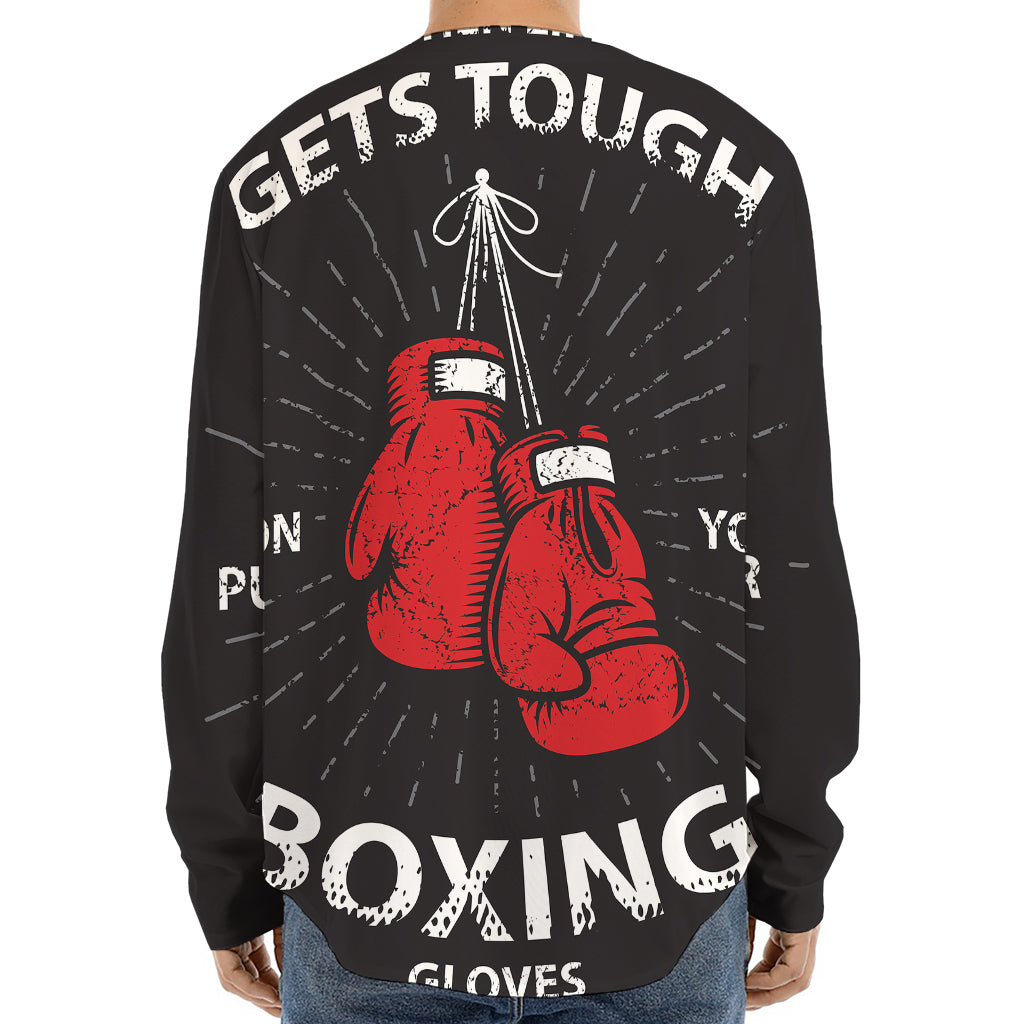 Put On Your Boxing Gloves Print Long Sleeve Baseball Jersey