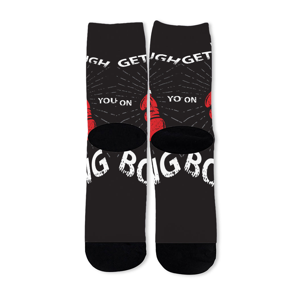 Put On Your Boxing Gloves Print Long Socks