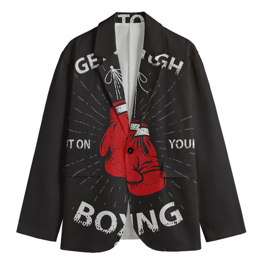 Put On Your Boxing Gloves Print Men's Blazer