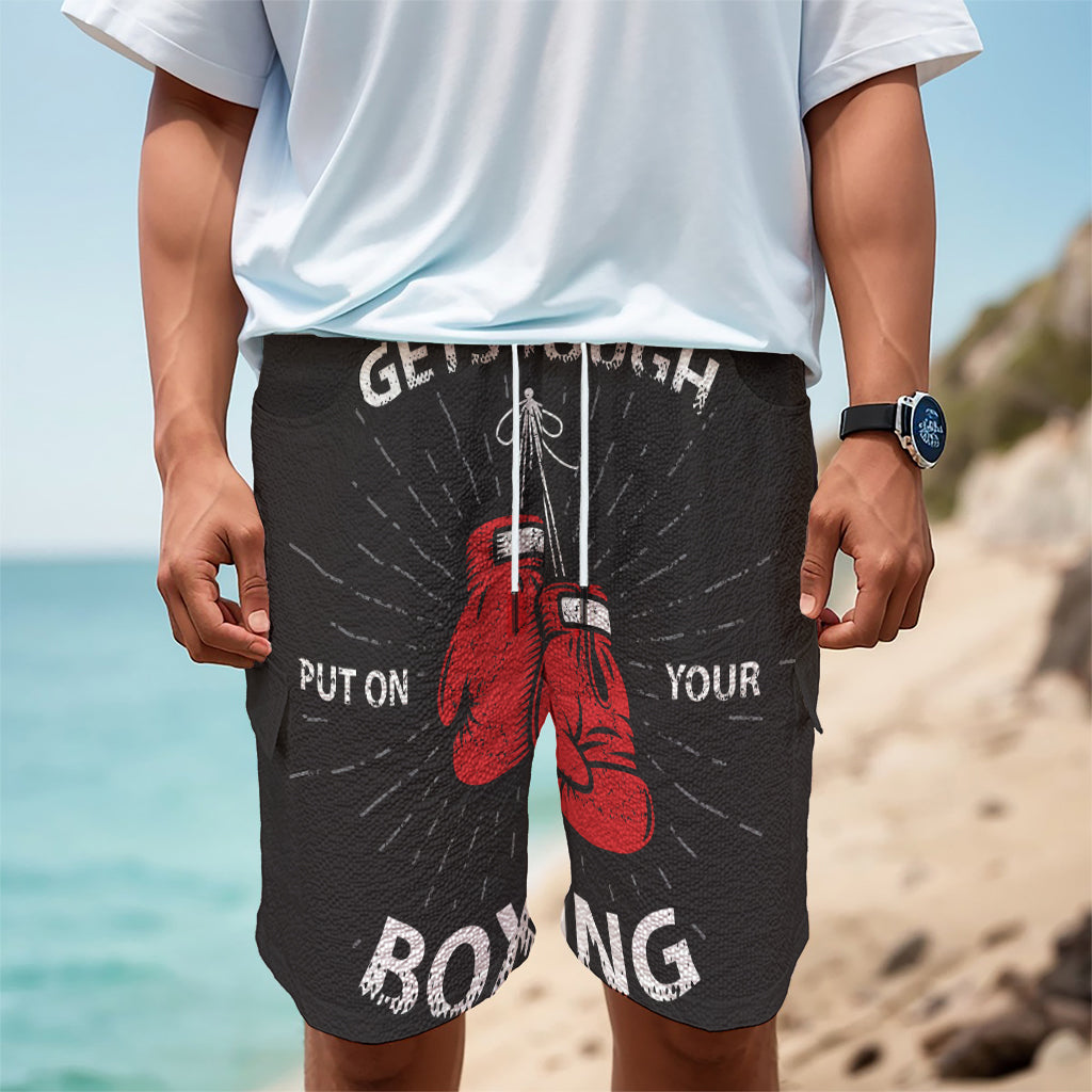 Put On Your Boxing Gloves Print Men's Cargo Shorts