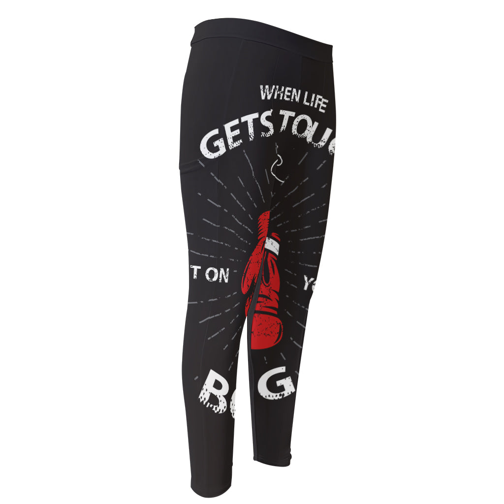 Put On Your Boxing Gloves Print Men's Compression Pants