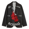 Put On Your Boxing Gloves Print Men's Cotton Blazer