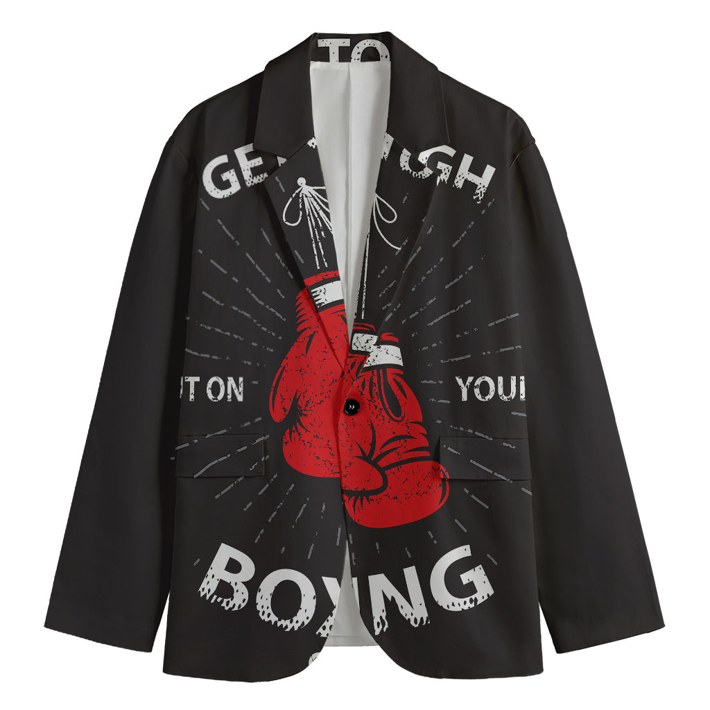 Put On Your Boxing Gloves Print Men's Cotton Blazer