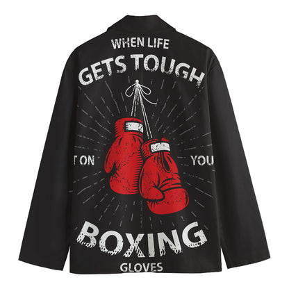 Put On Your Boxing Gloves Print Men's Cotton Blazer