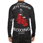 Put On Your Boxing Gloves Print Men's Long Sleeve Rash Guard