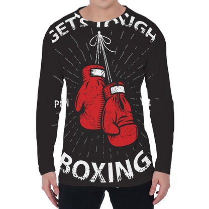 Put On Your Boxing Gloves Print Men's Long Sleeve T-Shirt
