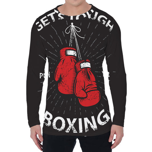 Put On Your Boxing Gloves Print Men's Long Sleeve T-Shirt