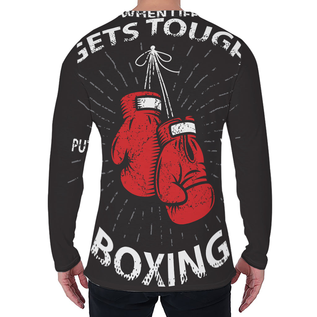 Put On Your Boxing Gloves Print Men's Long Sleeve T-Shirt