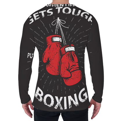 Put On Your Boxing Gloves Print Men's Long Sleeve T-Shirt