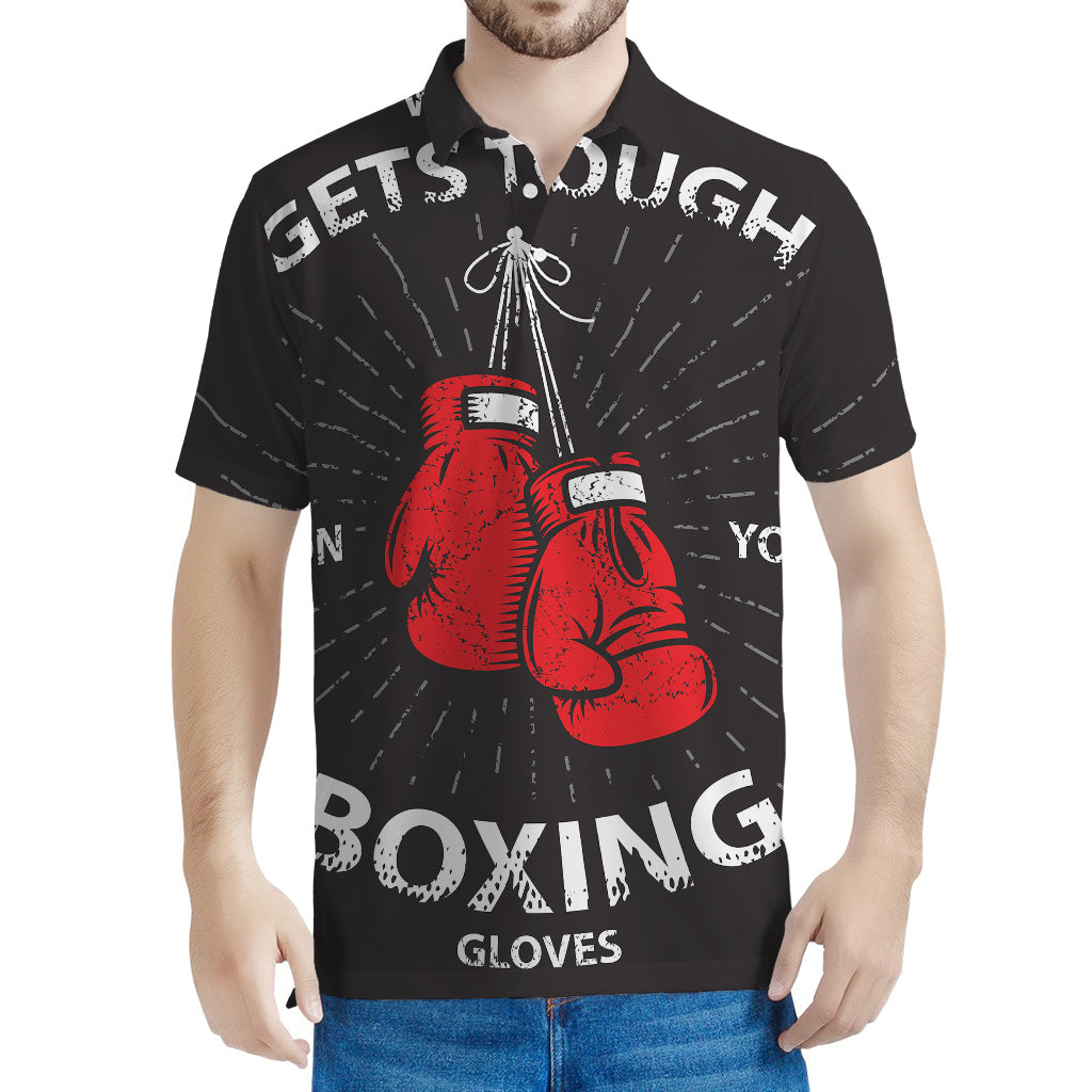 Put On Your Boxing Gloves Print Men's Polo Shirt