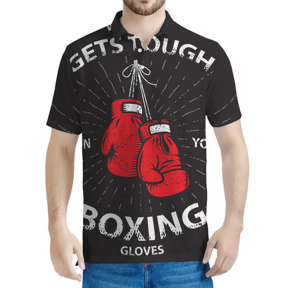 Put On Your Boxing Gloves Print Men's Polo Shirt
