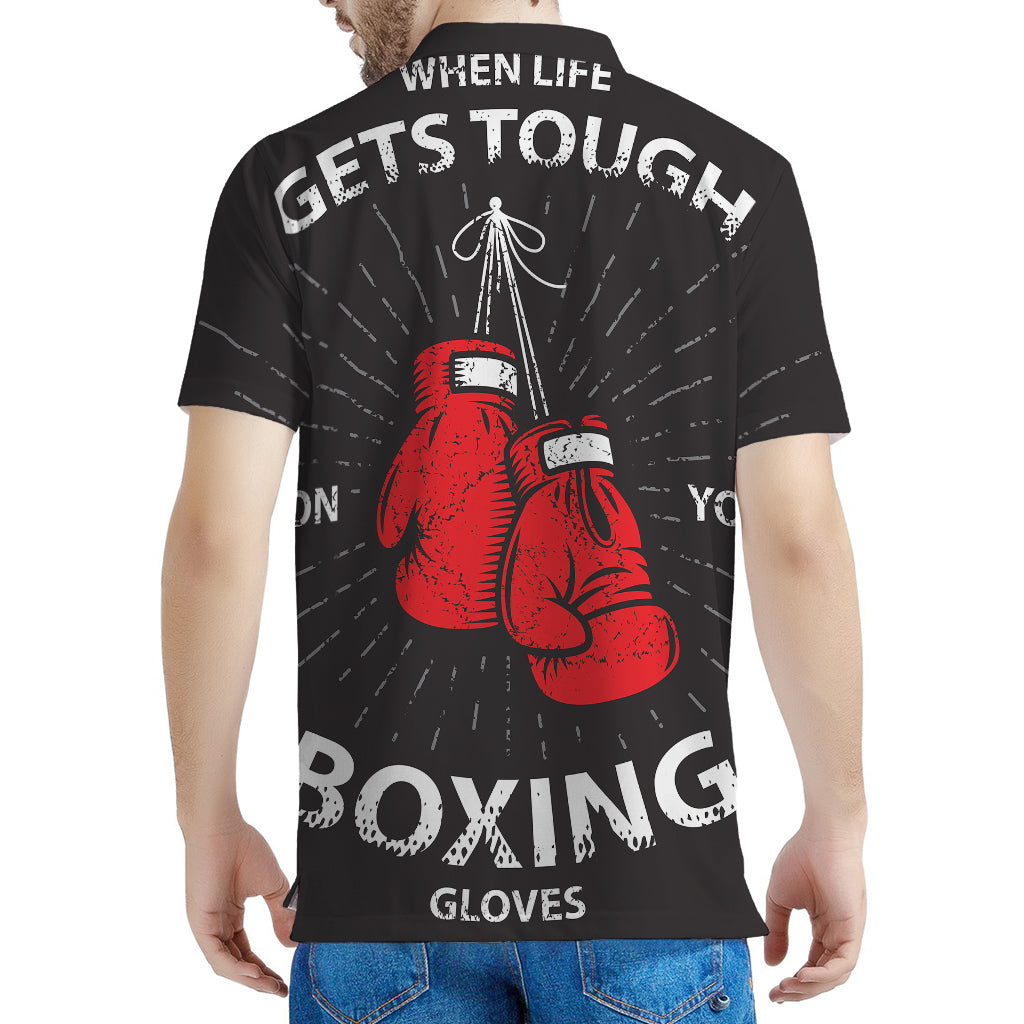Put On Your Boxing Gloves Print Men's Polo Shirt