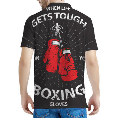 Put On Your Boxing Gloves Print Men's Polo Shirt