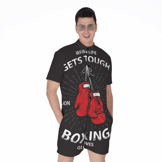 Put On Your Boxing Gloves Print Men's Rompers