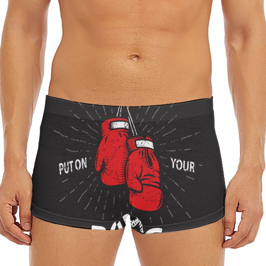Put On Your Boxing Gloves Print Men's Short Boxer Briefs