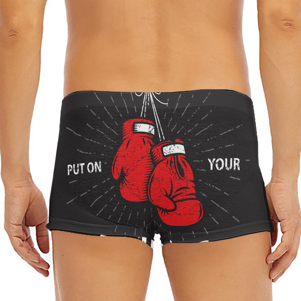 Put On Your Boxing Gloves Print Men's Short Boxer Briefs