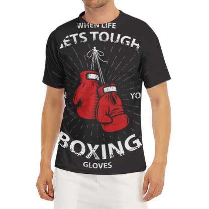 Put On Your Boxing Gloves Print Men's Short Sleeve Rash Guard