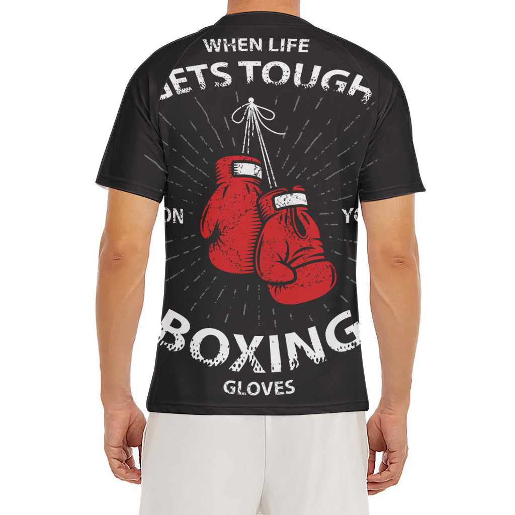 Put On Your Boxing Gloves Print Men's Short Sleeve Rash Guard