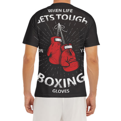 Put On Your Boxing Gloves Print Men's Short Sleeve Rash Guard