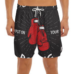 Put On Your Boxing Gloves Print Men's Split Running Shorts