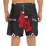 Put On Your Boxing Gloves Print Men's Split Running Shorts