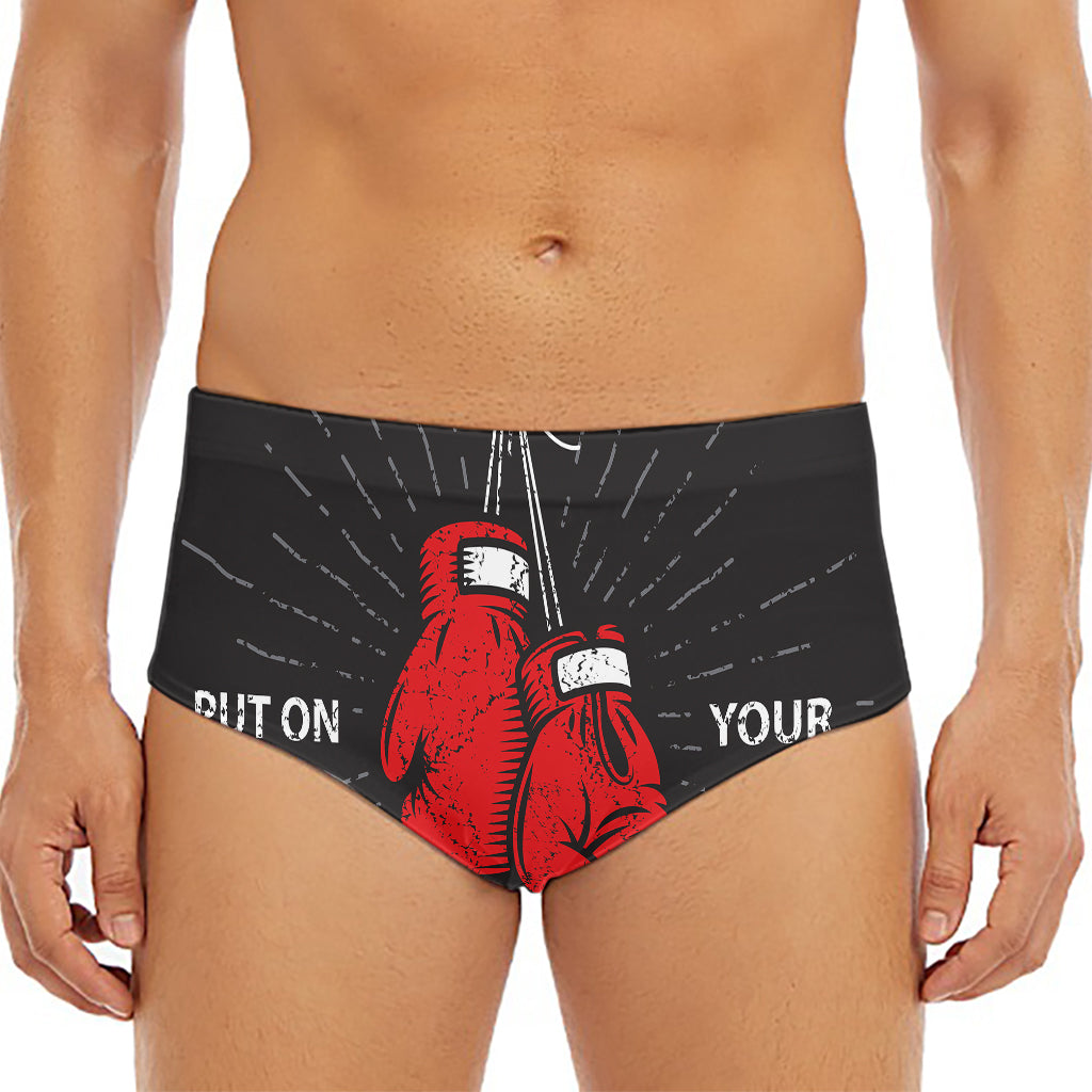Put On Your Boxing Gloves Print Men's Triangle Swim Briefs