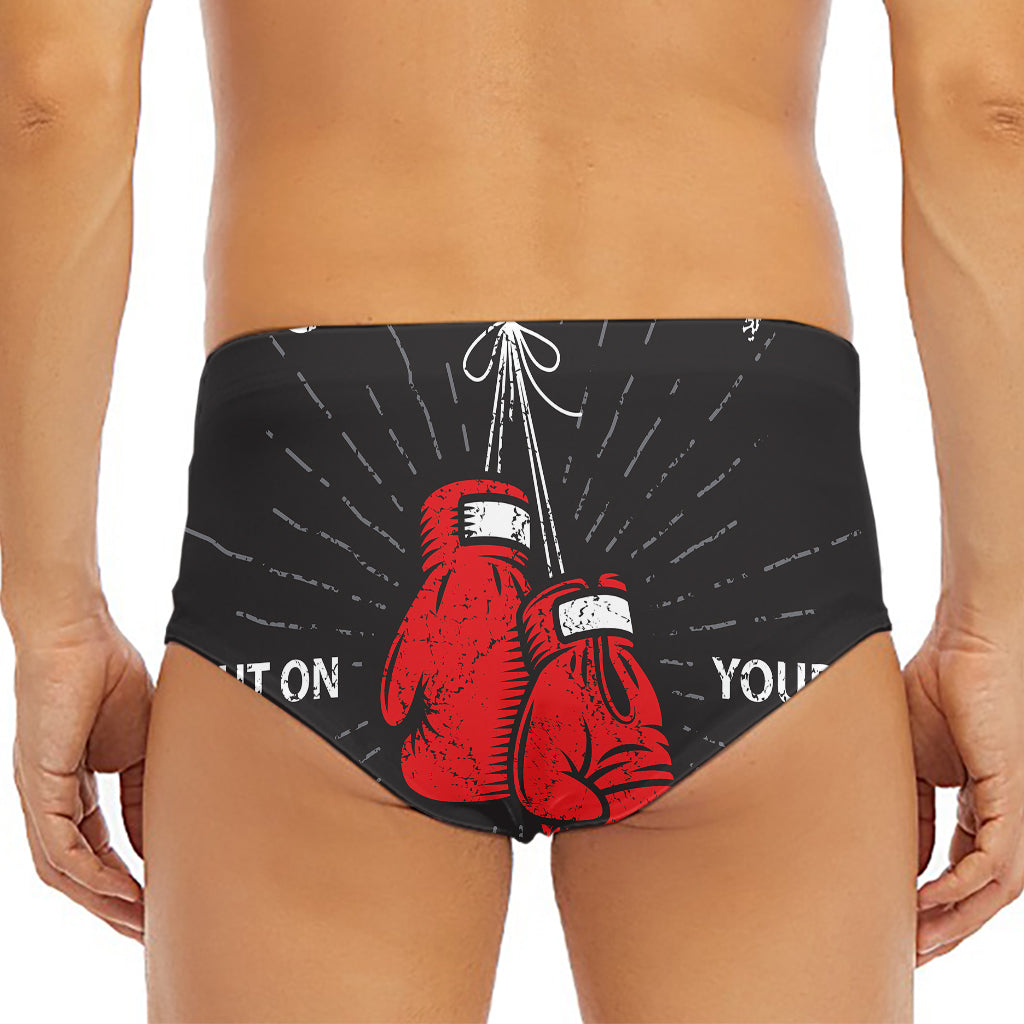 Put On Your Boxing Gloves Print Men's Triangle Swim Briefs