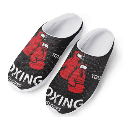 Put On Your Boxing Gloves Print Mesh Casual Shoes