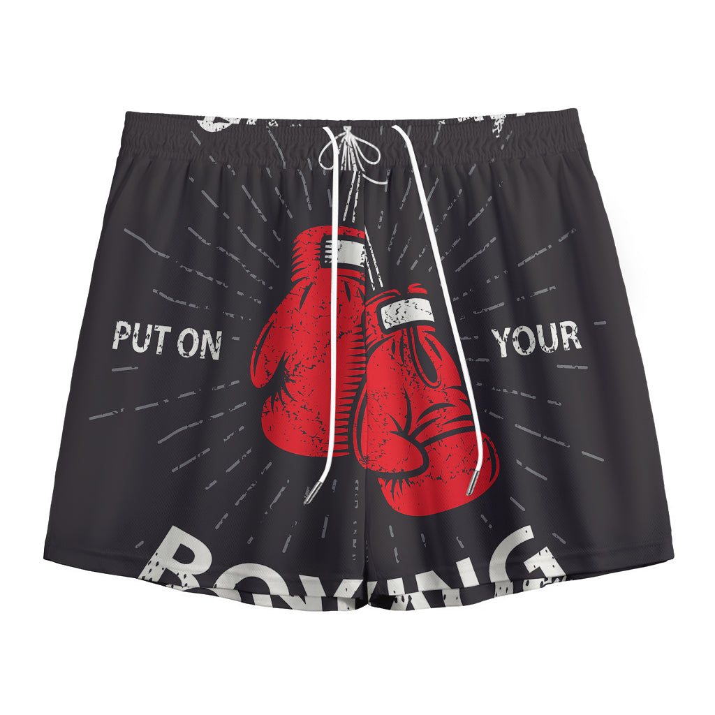 Put On Your Boxing Gloves Print Mesh Shorts