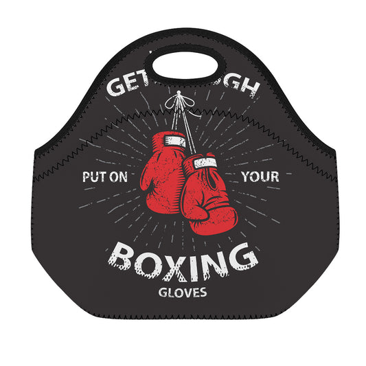 Put On Your Boxing Gloves Print Neoprene Lunch Bag