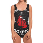 Put On Your Boxing Gloves Print One Piece Swimsuit