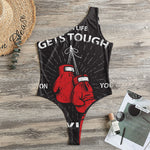 Put On Your Boxing Gloves Print One Shoulder Bodysuit