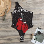 Put On Your Boxing Gloves Print One Shoulder Bodysuit