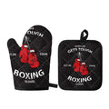 Put On Your Boxing Gloves Print Oven Mitt And Pot Holder Set