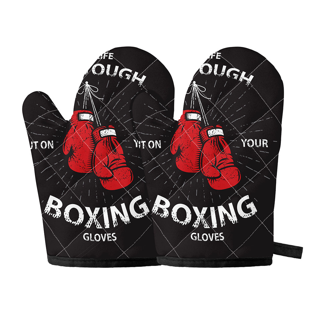 Put On Your Boxing Gloves Print Oven Mitts