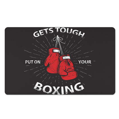Put On Your Boxing Gloves Print Polyester Doormat