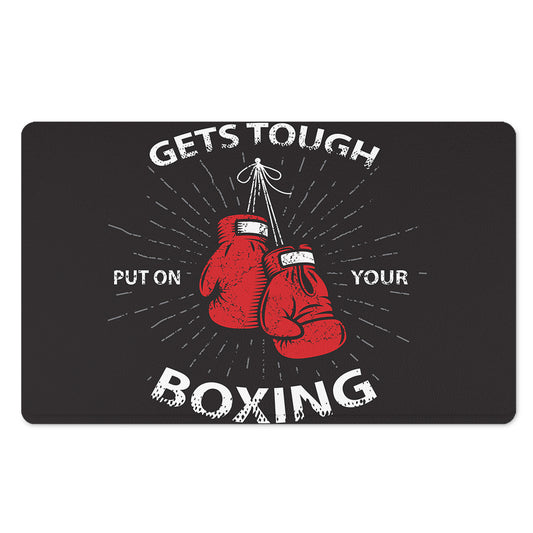 Put On Your Boxing Gloves Print Polyester Doormat