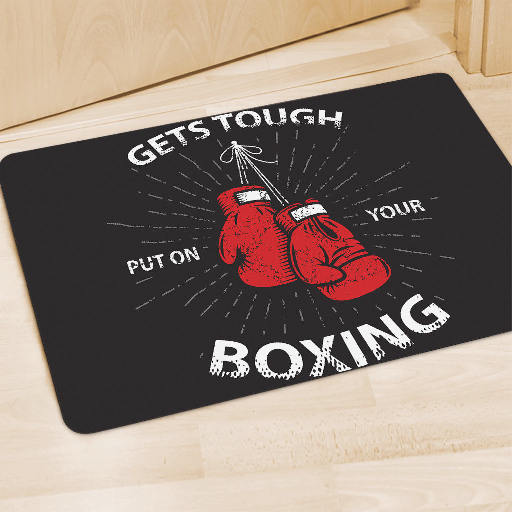 Put On Your Boxing Gloves Print Polyester Doormat