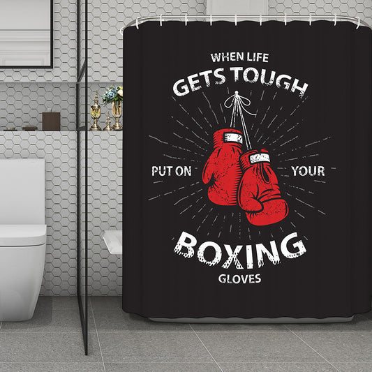 Put On Your Boxing Gloves Print Polyester Shower Curtain