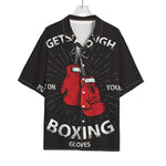 Put On Your Boxing Gloves Print Rayon Hawaiian Shirt