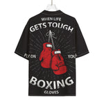 Put On Your Boxing Gloves Print Rayon Hawaiian Shirt