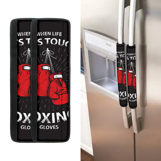 Put On Your Boxing Gloves Print Refrigerator Handle Covers