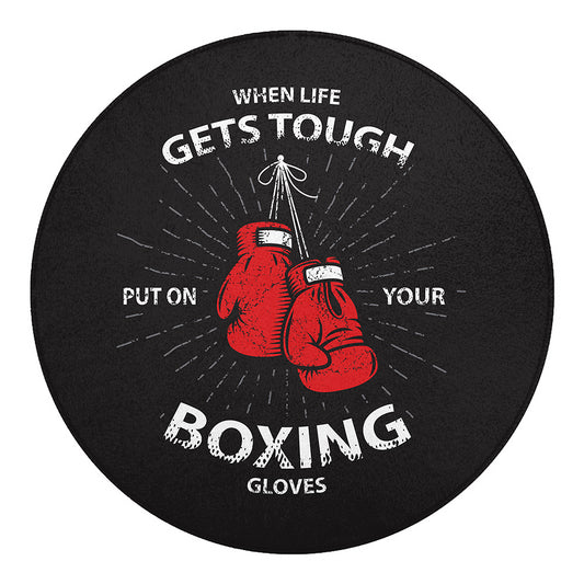 Put On Your Boxing Gloves Print Round Blanket